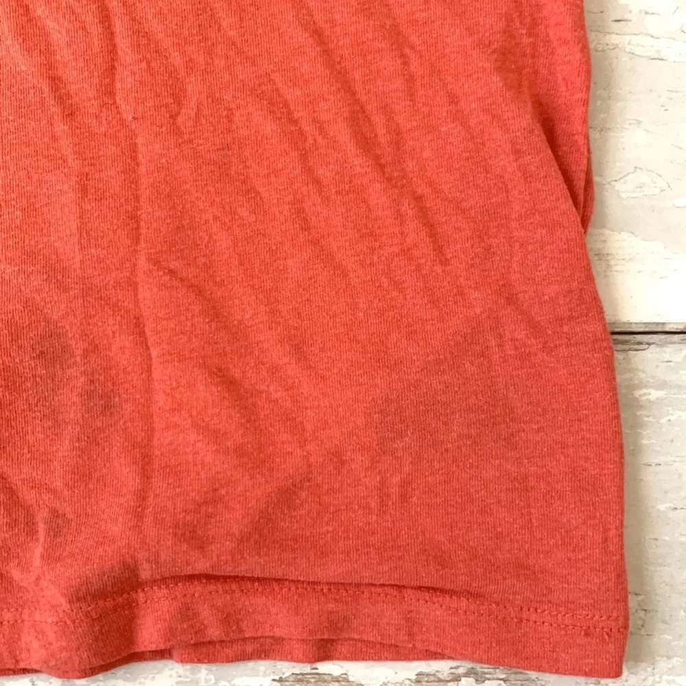 Old Navy 3T Salmon Red Orange Shirt Vneck Short Sleeve Shirt Toddler Kids Cotton